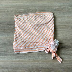 Abercrombie & Fitch Peach and White Striped Tube Crop Top tie y2k vintage